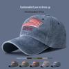 Washed Cotton Distressed USA Letter Baseball Cap