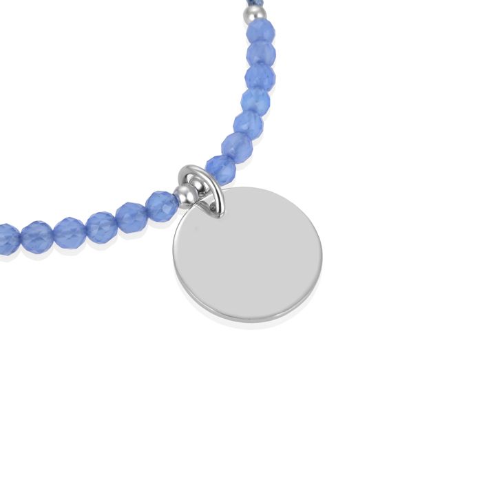 Bracelet - Mon Soleil - Argent 925 - Agate Bleu - Taille Unique - Femme