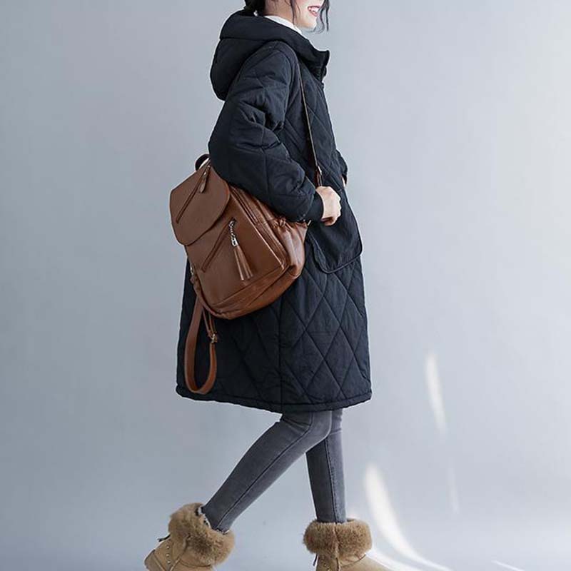 Mantel für Damen Verdickt Herbst Winter Windjacke Übergröße Wasserdicht Lässige Jacke