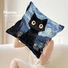 Van Gogh Starry Sky Cat Pillow Case Sofa Decorative Home Double-sided Print Plush Square Throw Pillow Covers Cushion Decor Cover