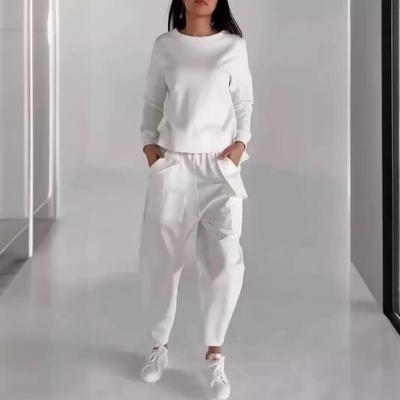 2024 Autumn Trendy Multi-pocket Lace-up Solid Color Casual Pants Set