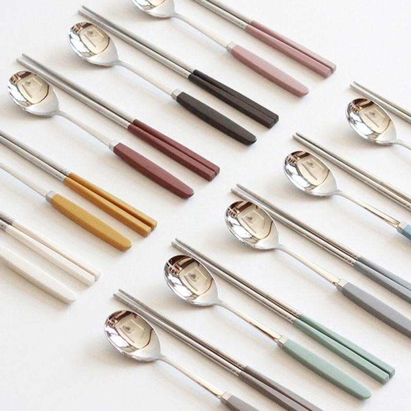 Kamomekitchen [4-person Set] 10 COLORS Seagull Cutlery Set (4 Spoons, 4 Chopsticks)