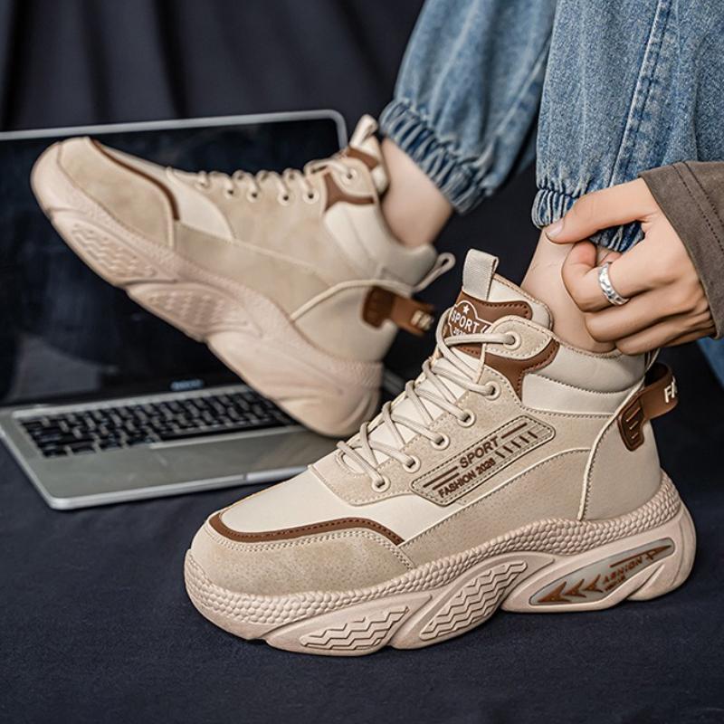 Herren High Top Sneaker Luxus Designer Herrenstiefel Outdoor Mode Schnürschuhe Lässige Schuhe Hochwertige Leder Plateau Stiefel Männlich