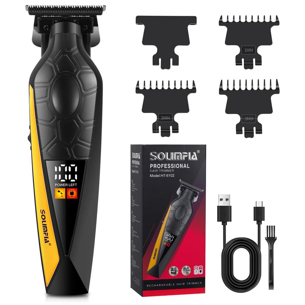 Solimpia Barber Haarschneider Professionelle Haarschneidemaschine Wiederaufladbarer Elektrischer Bartschneider Rasierer Nass und Trocken Haarschnitt