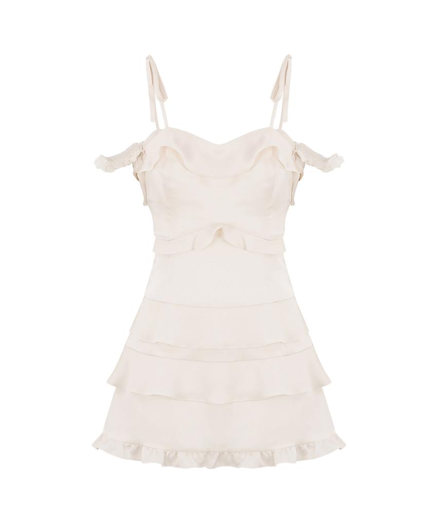 Odeuwonaus Frill Dress Ivory