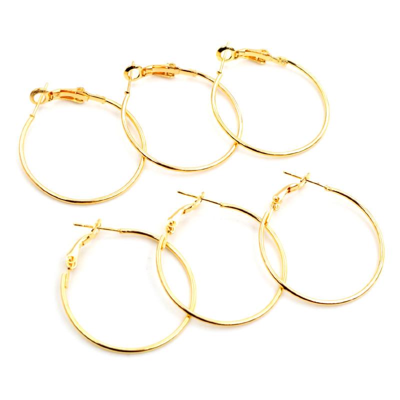 20pcs/Lot 15mm 20mm 25mm 30mm 5colors Plated Circle Round Hoop Round Big Circle Hoop Earrings DIY Women Jewelry Making