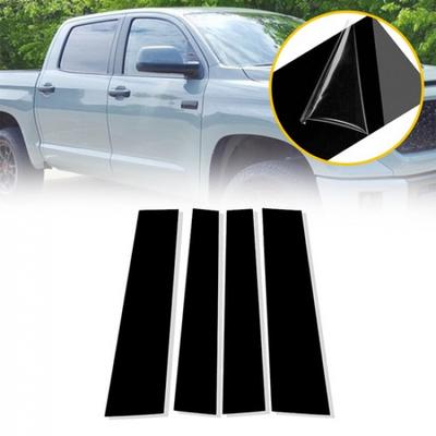 For Toyota Tundra 2007- Window Pillar Post Door Trim Covers Glossy Black EXV