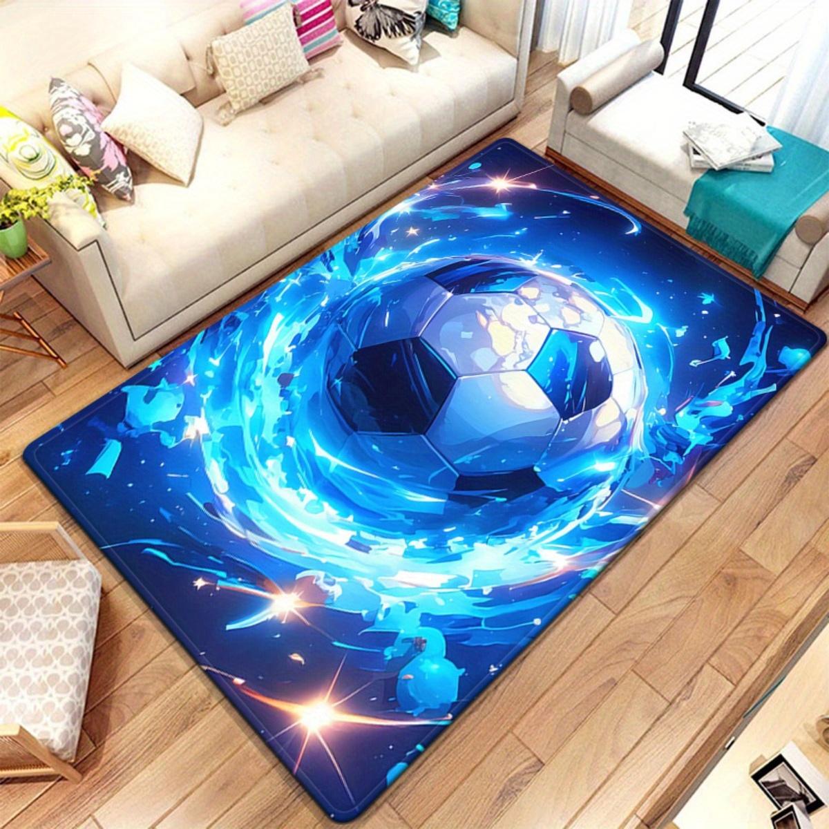 Galaxy Ruimte Voetbal Print Vloerkleed, Antislip Absorberend Wasbaar Vloermat voor Kantoor Woonkamer, Buiten Kamperen Yoga Decor 40x60cm