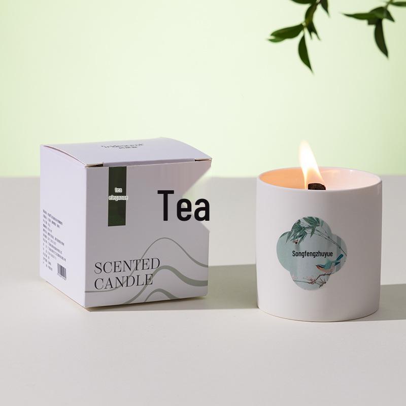 Scented Soy Wax Aromatherapy Candles in Round Ceramic Cups for Home, Hotel, and Bedroom