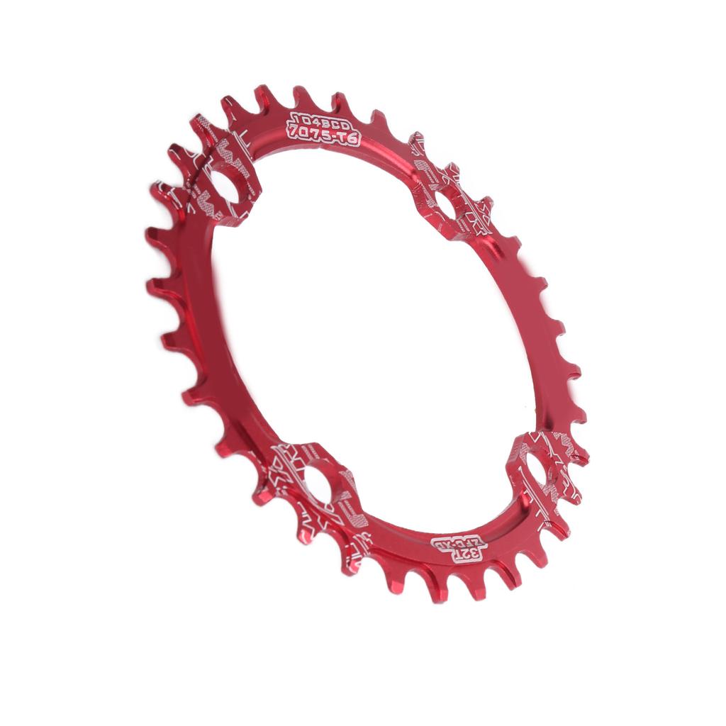 FMFXTR Sykkelkjedering Sykkel Smal Bred 104 BCD 32T Rund Kjedering for Terrengsykkel SykkelRød