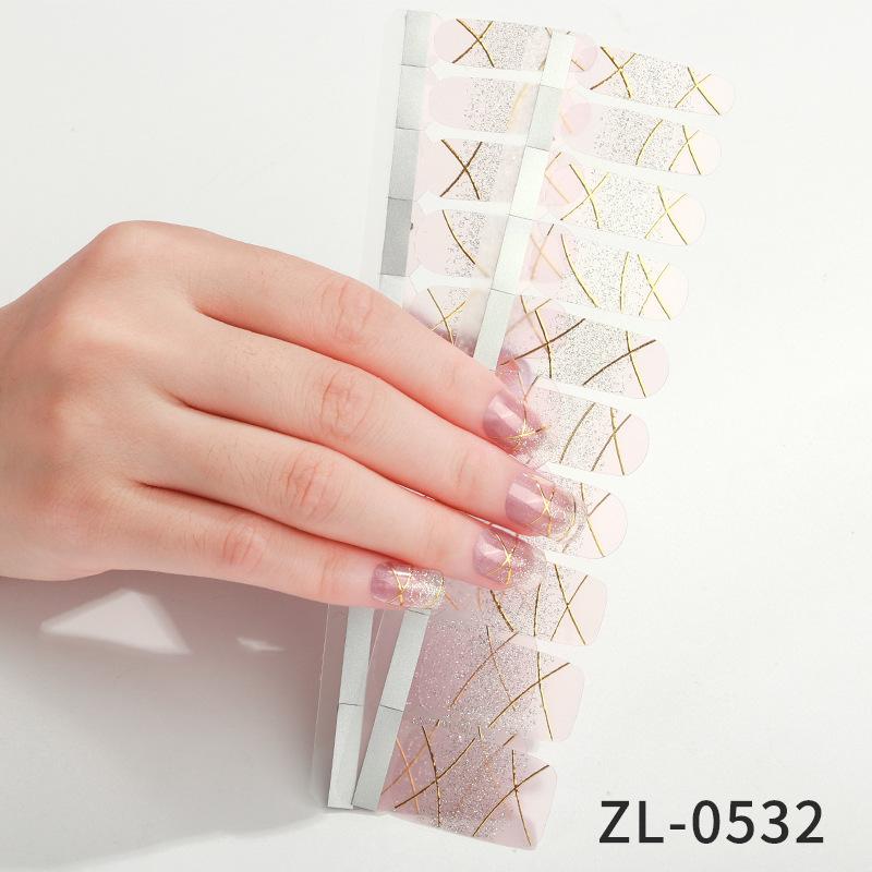 New French Manicure Stickers Waterproof Hot Stamping Ins Valentine's Day Nail Stickers