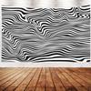 Black White Relief Tunnel Optical Illusion Tapestry 60X50Inches Wall Art Tapestries Hanging For Dorm Room Living Home Decorative