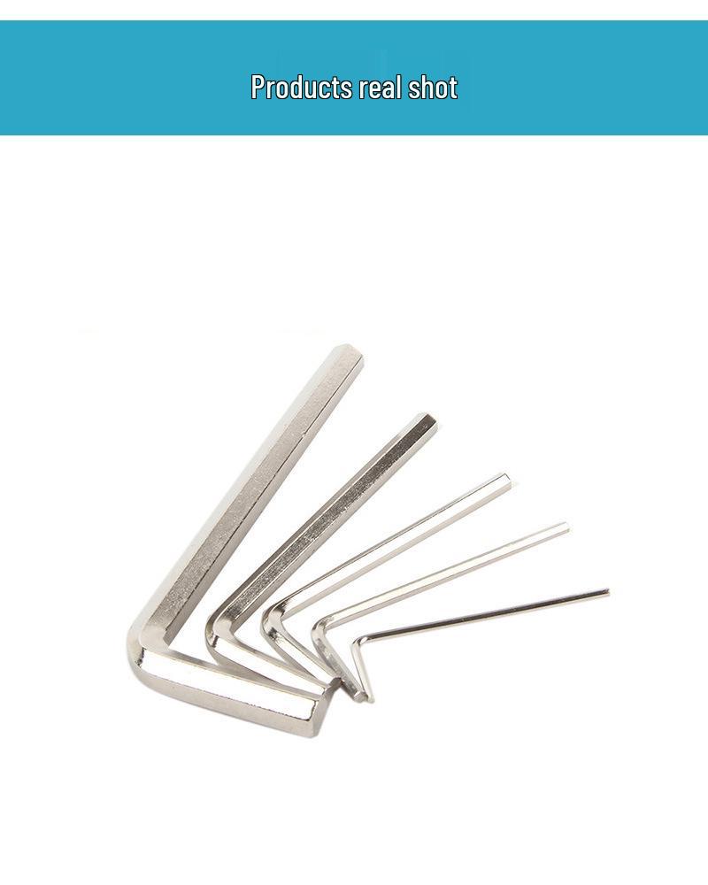 Nickel-Plated/Black L-Shaped Hex Wrench Set, Hardened, 1.5-12mm