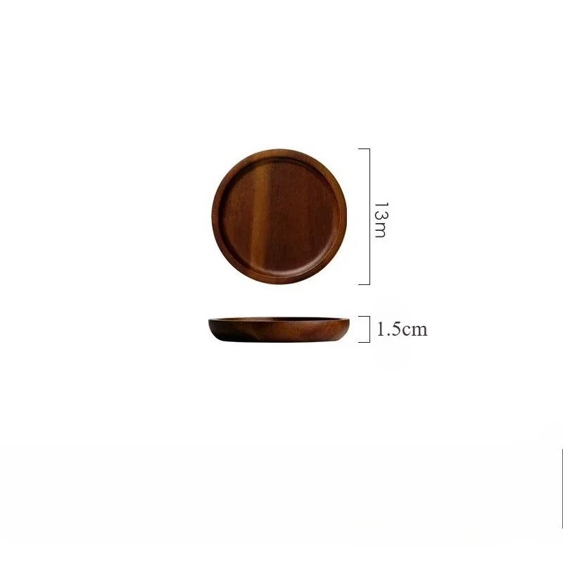 

Multifunctional Wood Serving Tray Japanese Style Tea Plate Dinner Plates Cafe Storage Dishes Cake Snack Wooden Saucer