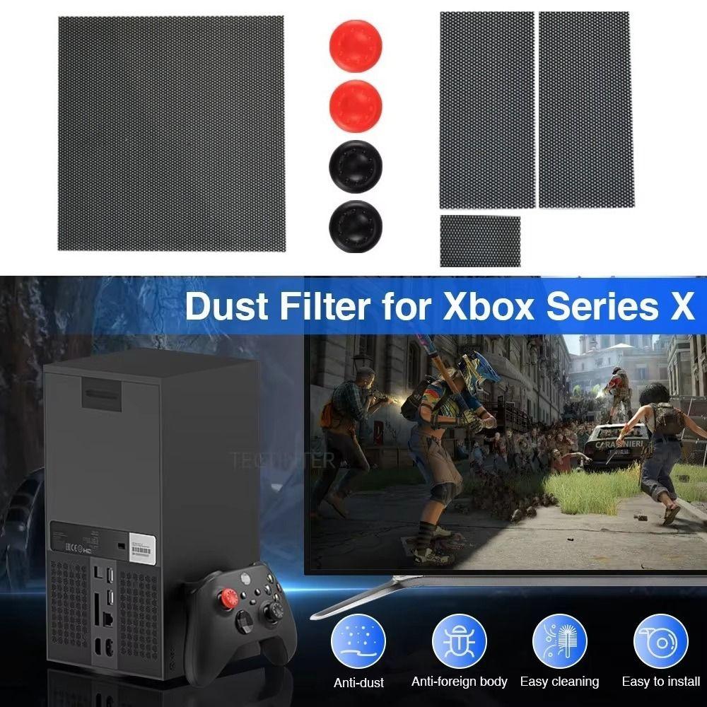 PVC Anti Dust Filter Cover With Thumbstick Caps Host Dustproof Net  For Xbox Series X