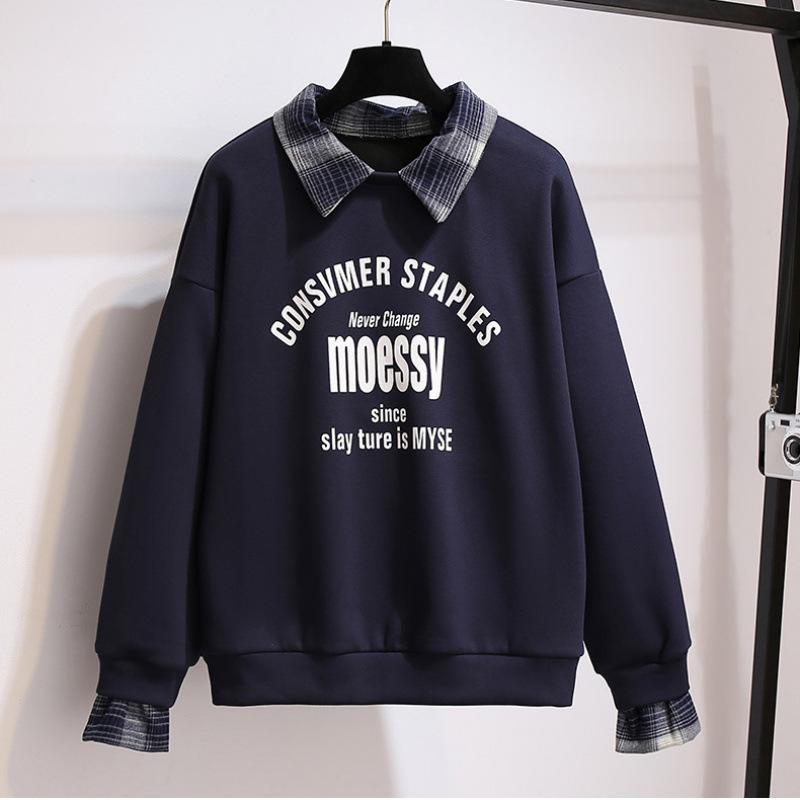 

Женская осенняя рубашка поло с воротником и длинным рукавом, свободный принт, иностранный стиль, модный нишевый топ L чёрный