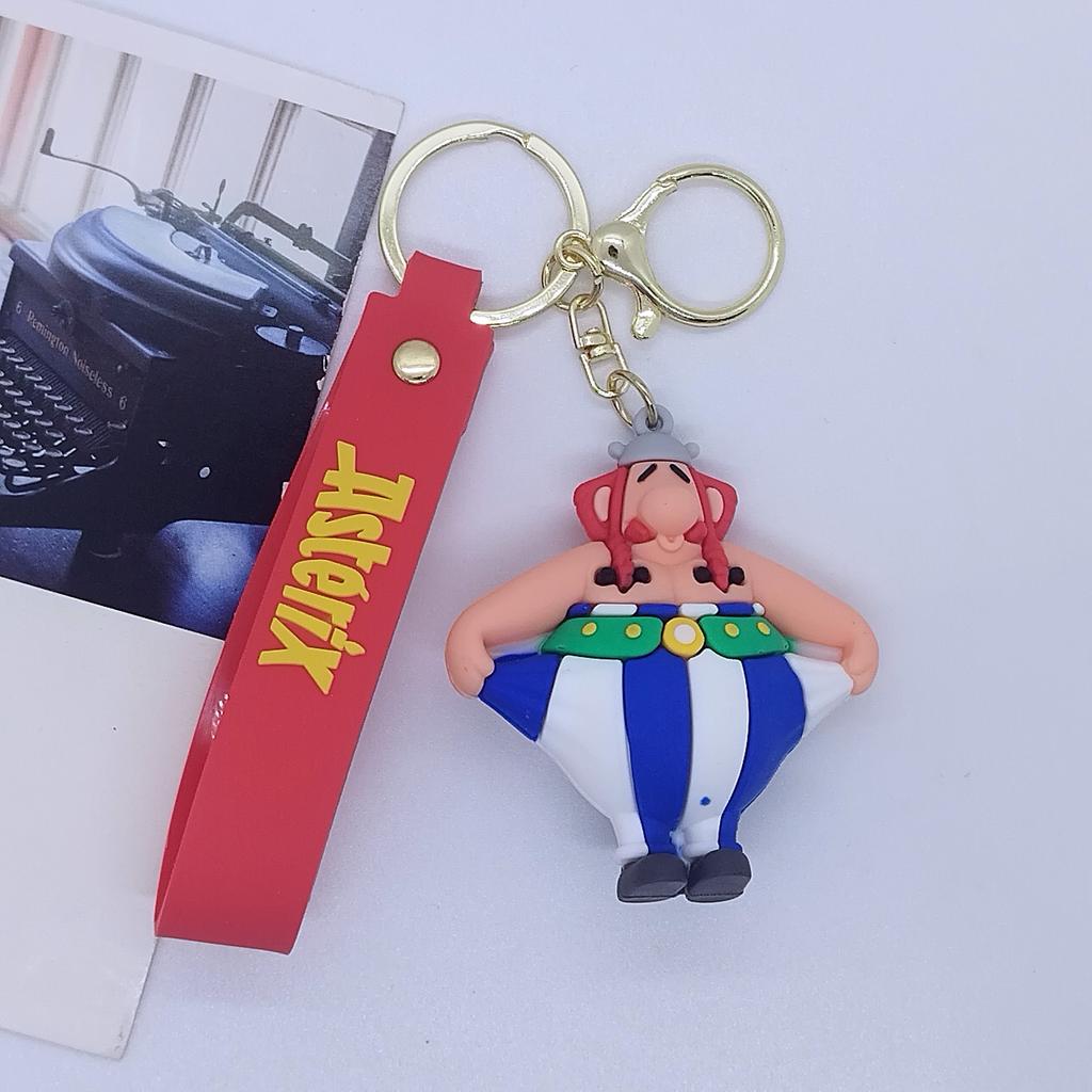 New Creative Cartoon Gaul Hero Keychain Bag Car Keychain Accessories Gift Wholesale Toys Anime Cartoon Frind Personalized Gifts