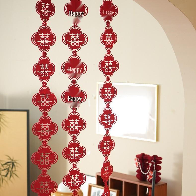 Xi Floral Long Strip Non-Woven Fabric Hanging Decoration for Living Room, Bedroom, or Wedding Entrance