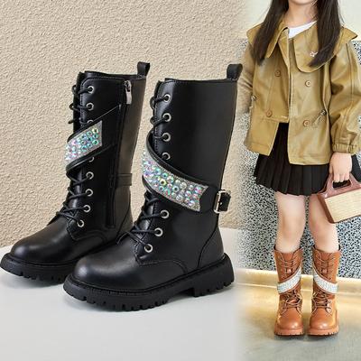 Stivali da Ragazza Nuovi Stivali Alti da Ragazza Antiscivolo Stivale Singolo da Ragazza Stivale Martin alla Moda Scarpe da Ragazza Versatili Scarpe Comode per Bambini