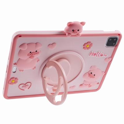 Schwein Silikonhülle mit Riemen für iPad Air 11 (2025)/(2024)/Luft (2022)/(2020)/Pro 11 (2024)/(2022)/(2021)/(2020)/(2018)