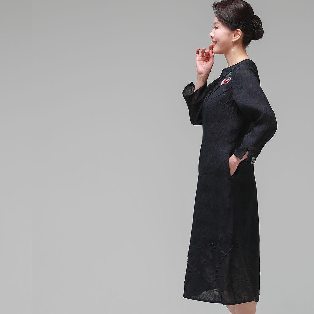 Halanghanbog Natural Deuri Summer Women'S Rayon Dress Navy