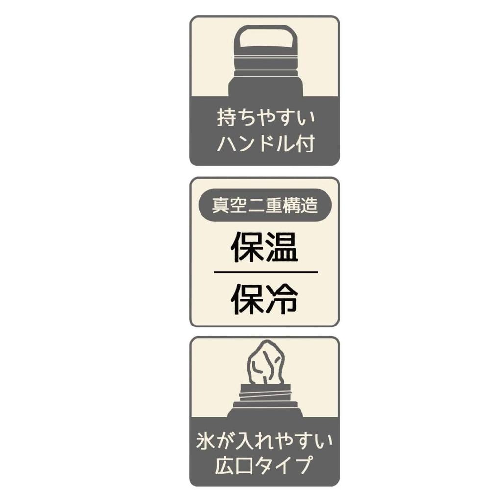 Skater Water 1500ml with Large Stainless Wide Easy to Bottle, (1.5 Liter), Handle, Capacity, Insulated, Steel, Mouth, Clean, Black, STSC15-A