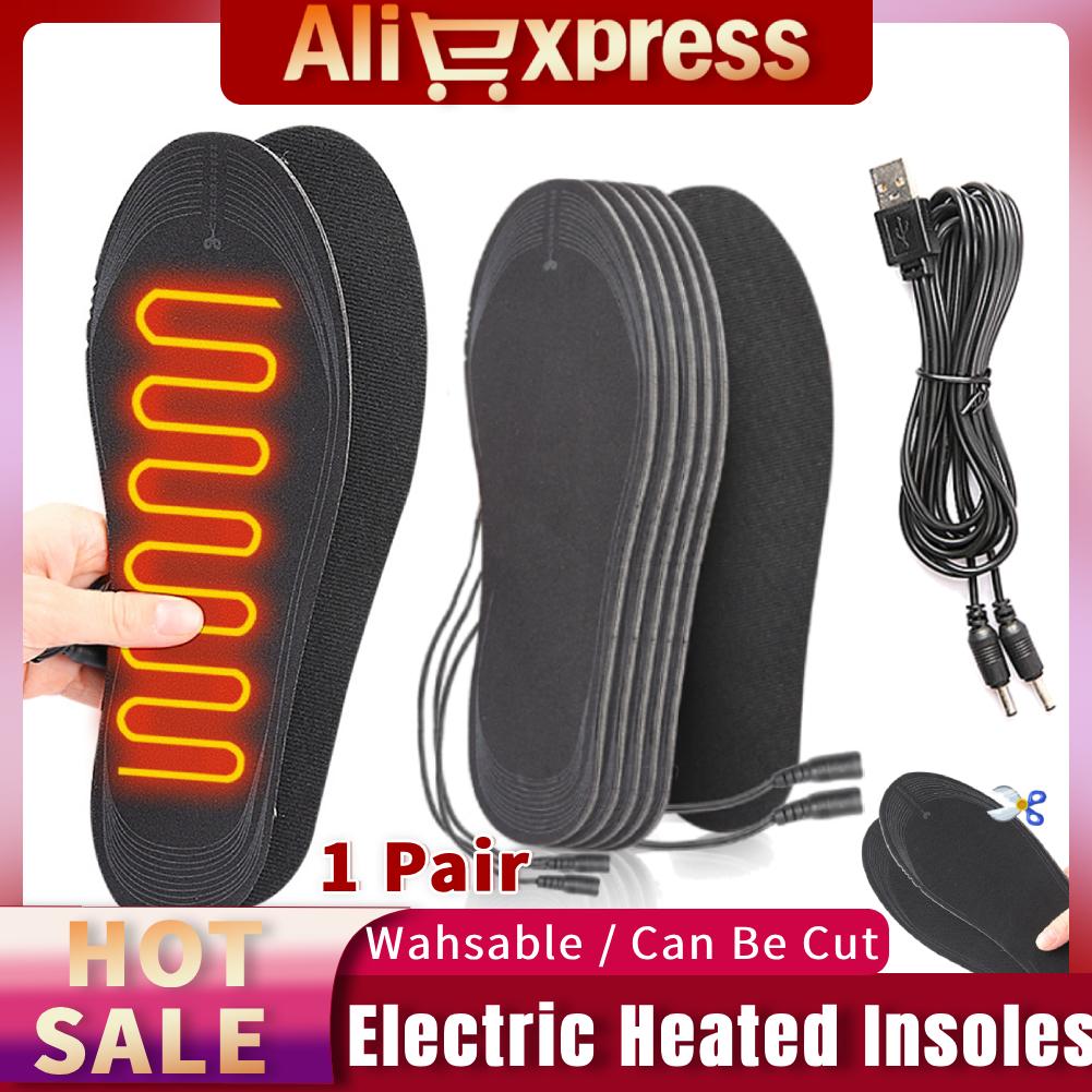 USB Heated Shoe Insoles Electric Heated Shoes Pad Washable Foot Warming Pad Rechargeable Foot Warmer for Winter Camping Fishing