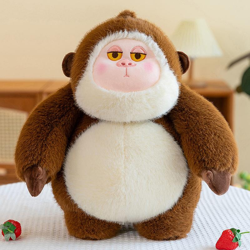 

Cute Monkey Plush Cartoon Gorilla Doll To Soothe Children Birthday Gift Holiday 25cm/9.84in коричневий