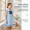 Toddler And Little Kids College Style Collared Lace Bow Sleeveless Children'S Dress Woven Cotton Summer Dress