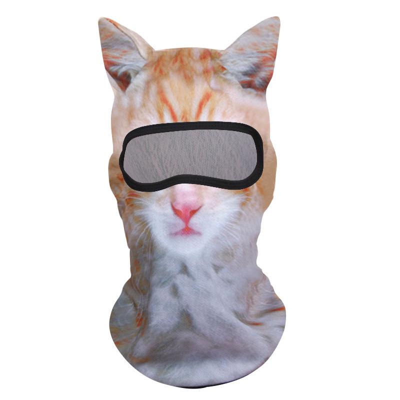 Men And Women Face Mask Funny Head Sweat-Absorbing Outdoor Activities With Ears Halloween Parties Animal Pattern Cute