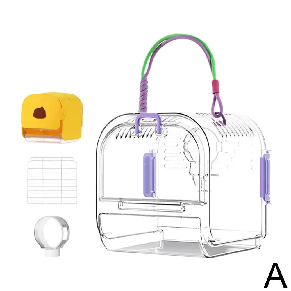 

Parrot Takeaway Cage Bird Travel Carrier Portable Transport Bird Cage Parrot Go Out Bird Bag Outdoor Small Pet Travel Box фіолетовий