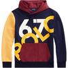 Polo Digital Letter Print Color Block Hooded Long Sleeve Reversible Knit Pattern Sweatshirt Men Sweatshirt 710815333-001