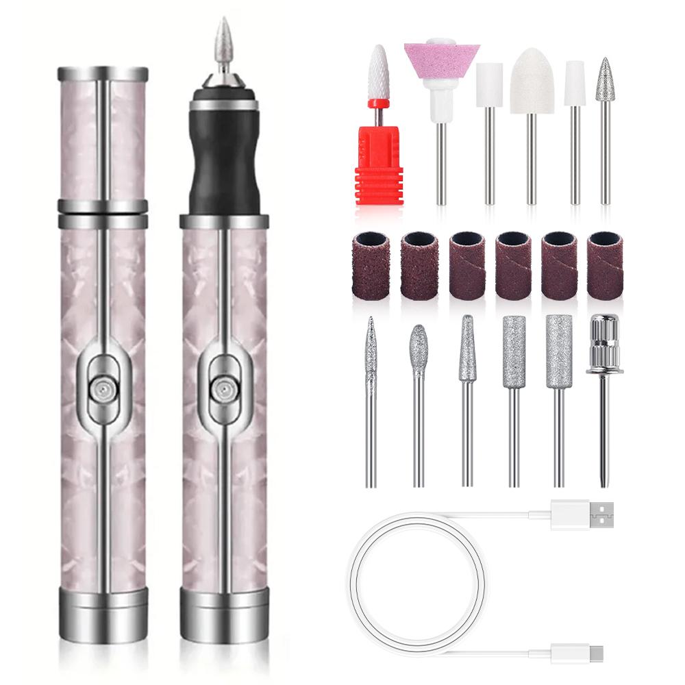 Nail Drill Set Nail File Portable Rechargeable Scrub Machine Nail Sharpening Home Professional Salon Nail Art Set