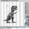 Tyrannosaurus Rex Soap Bubble Shower Curtain 1Pc With 12 Hooks For Bathroom Home Decor Polyester 2D Flat Print 70.8X70.8 Inch
