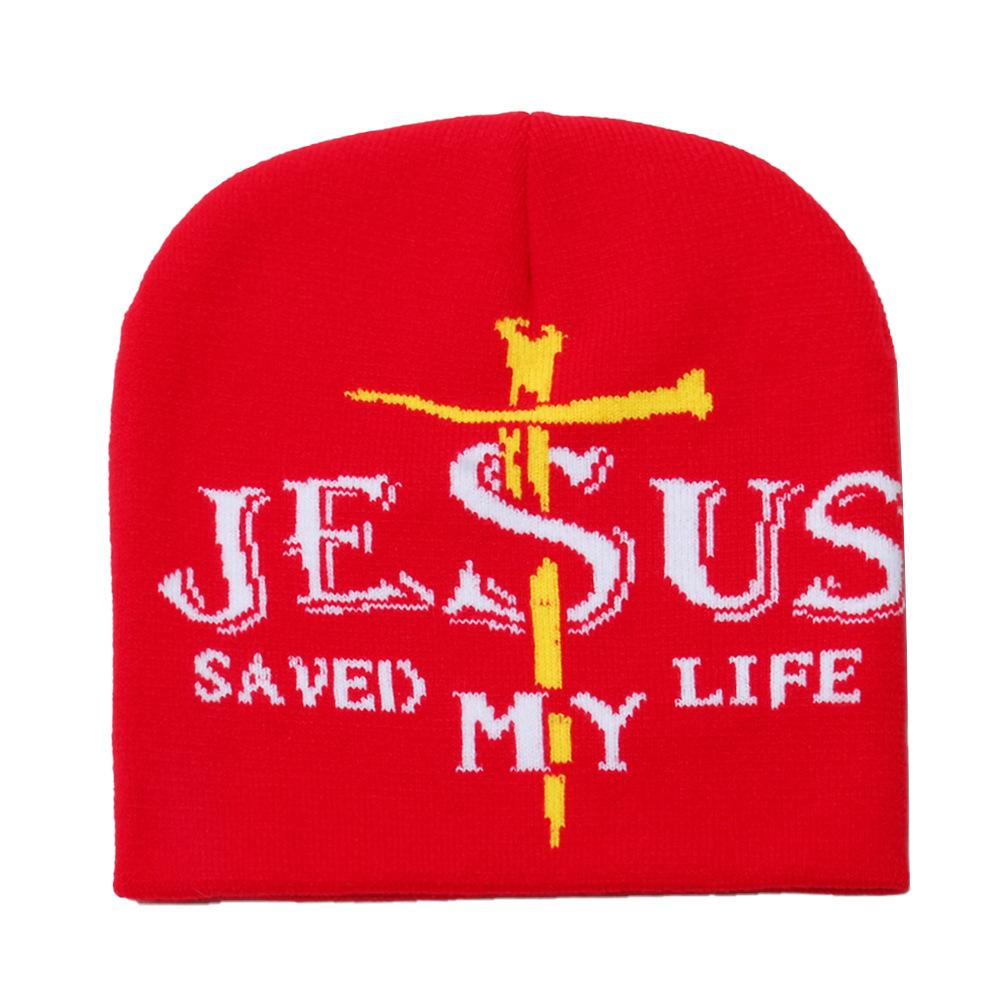 

Зимняя шапка мужская зимняя взрывная буква крест жаккардовая шапка бини теплая вязаная шапка мужская M（56-58cm） красный
