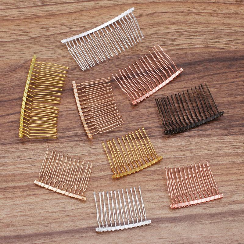 10 Stück 12/15/20 Zähne Goldfarben Haarkamm Haarnadel Hochzeit Haarschmuck Schmuckherstellung Metall Braut Haarkämme Handwerk DIY