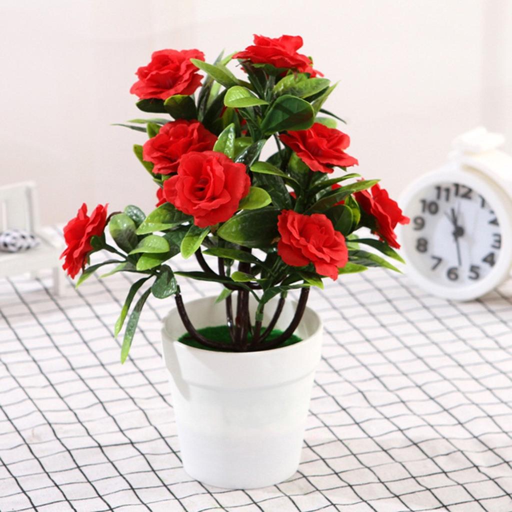 Elegant Silk Rose Flowers In Pot Adds a Touch of Beauty To Your Garden