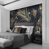 Carta da Parati Moderna 3d Piante Tropicali Foglie Metalliche Astratto Affresco Soggiorno Divano Camera da Letto Murale Decorazione Casa