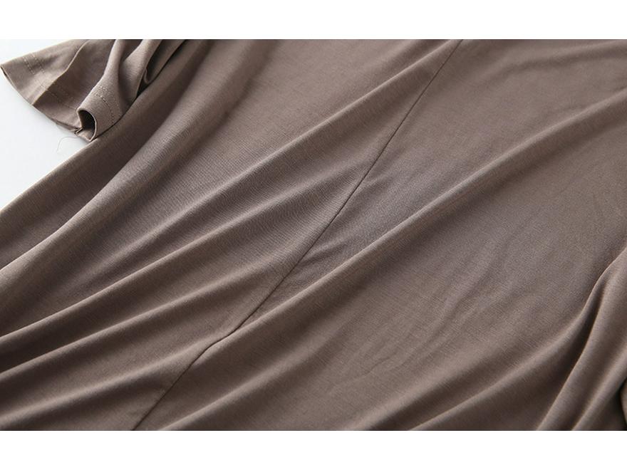 V-Neck Batwing Sleeve Women's Casual Solid T-Shirt - Spring/Summer Korean Plus Size