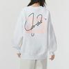 Jordan Alphabet-Druckmuster Rundhalsausschnitt Locker Trainings-Sweatshirt Damen Oberteile Weiß HF1120-100