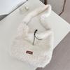 Vintage Lamb Wool Shoulder Bag Harajuku Plush Underarm Bag Vintage Fluffy Tote Bag  Women