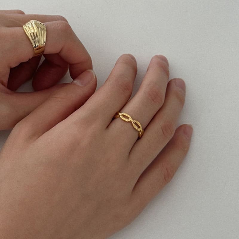 oar Antique Chain Open-ring [18k Gold Plated]