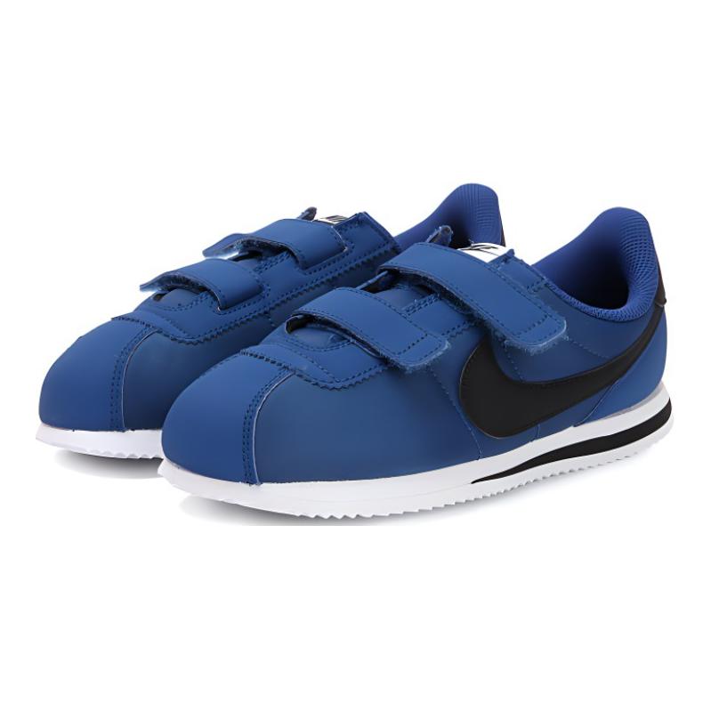 Nike Synthetic Leather Fabric Comfortable Simple Non-Slip Low-Top Kids Running Shoes Kids Running Shoes Blue Black 904762-402