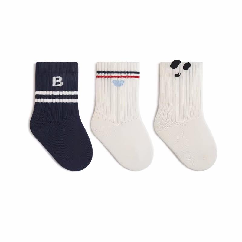 3Pairs/Lot Children's Socks For Boys Girls Striped Student Sport Baby Socks 0-8Yrs Kids Cute Letter Bear Bow Sock Spring Autumn