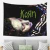 Korn Band Tapestry, New Metal Rock Portrait Dark Gothic Wall Hanging, Decor for Teen Bedroom Dorm Metal Fans