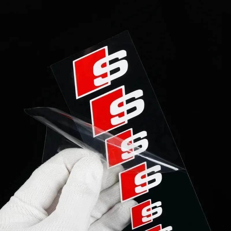6Pcs for Audi Sport Sline Q5 Q3 Q2 Q7 A3 B5 B6 B7 B8 B9 8P 8V 8L A5 A4 C6 C5 A1 A6 A7 A8 Car Brake Caliper Sticker Decoration