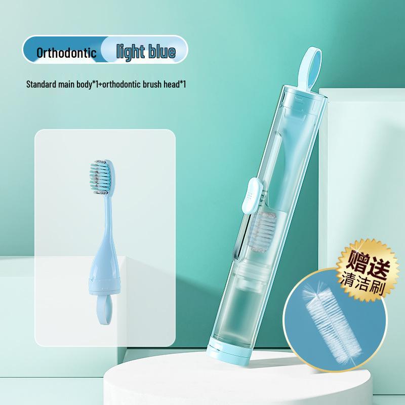 ETRAVEL Yilv 2-in-1 Mini Folding Orthodontic Travel Toothbrush and Toothpaste