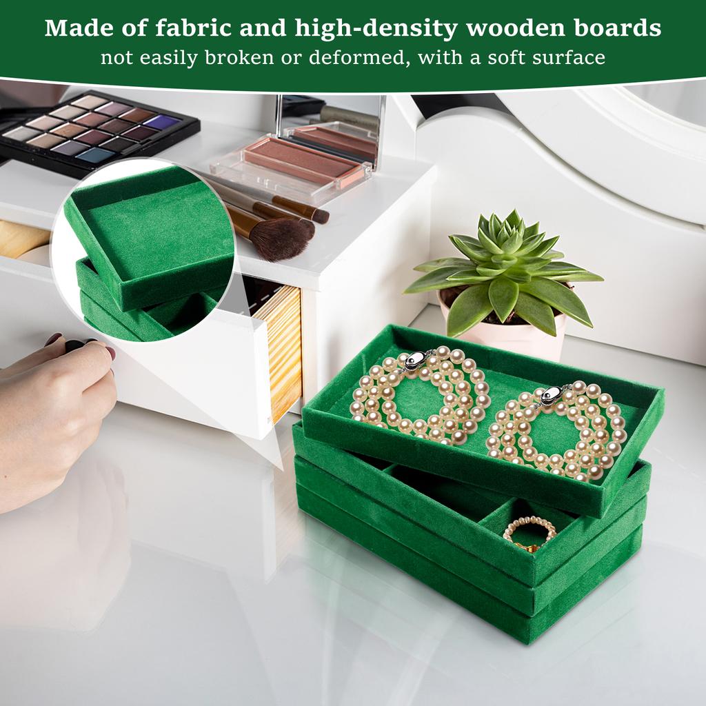 12Pcs Jewelry Display Tray Stackable Ring Earrings Necklace Organizer Storage Box 4 Styles Multi-role Jewellery Organizer Tray