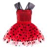 Cross-border Foreign Trade Girls' New COS Ladybug Polka Dot Tutu Dress Children's Stage Performance Dress