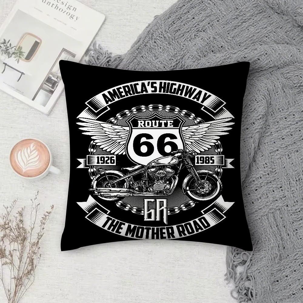 Fashion Us Route 66 Pillow Case Square Double-Sided Printing Sofa Cushion Cover Pillowcase Bedroom Bedside